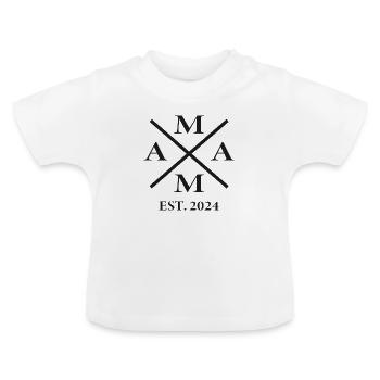 Maman - Futur maman - mama - T-shirt bio col rond Bébé - blanc - Devant