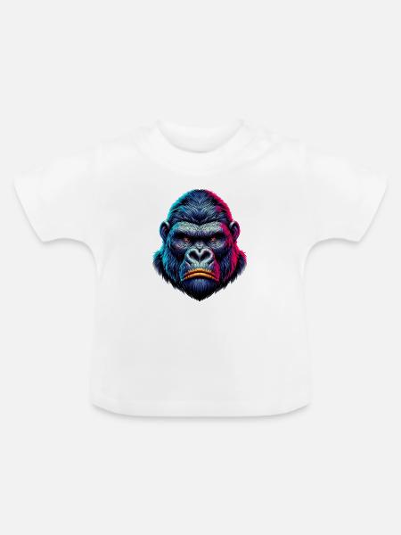 Gorilla - Baby Bio-T-Shirt mit Rundhals - Weiß