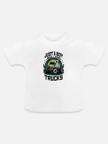 Liebe zu Trucks im Wüstenstil - Baby Bio-T-Shirt mit Rundhals - Weiß