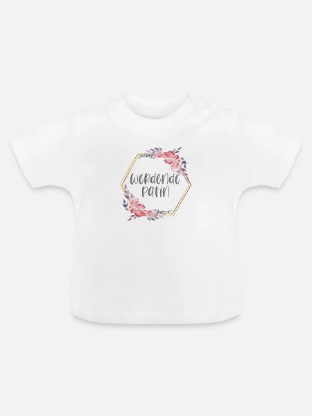 Boho werdende Patin Geschenk - Baby Bio-T-Shirt mit Rundhals - Weiß