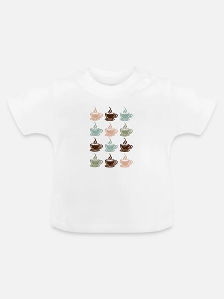 Kaffee - Baby Bio-T-Shirt mit Rundhals - Weiß