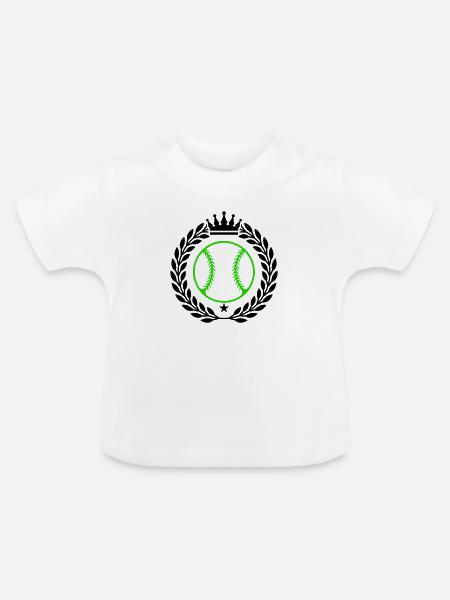 baseball wappen - Baby Bio-T-Shirt mit Rundhals - Weiß