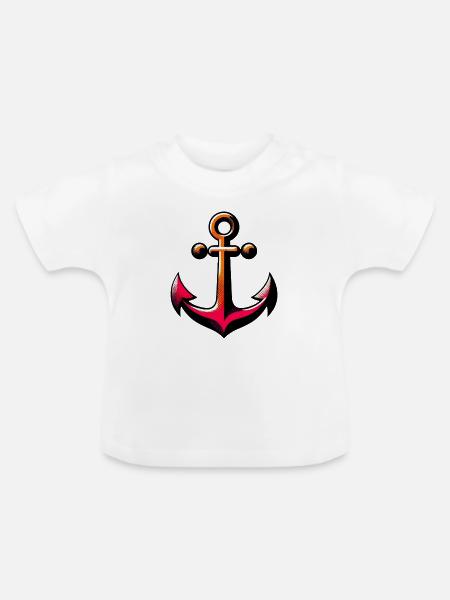 Ein Anker - Baby Bio-T-Shirt mit Rundhals - Weiß