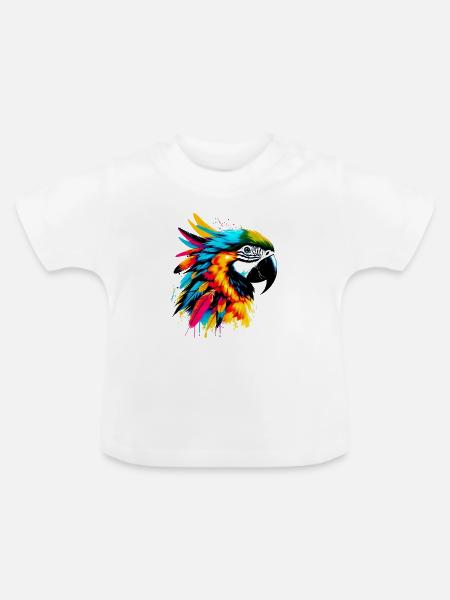 Papagei - Baby Bio-T-Shirt mit Rundhals - Weiß