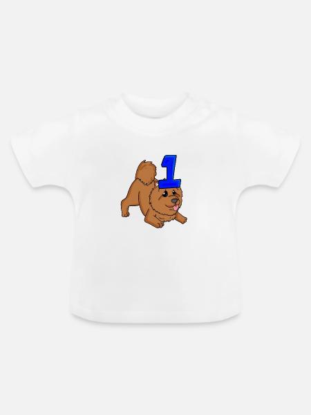 Zahl 1 Nummer Eins - Baby Bio-T-Shirt mit Rundhals - Weiß
