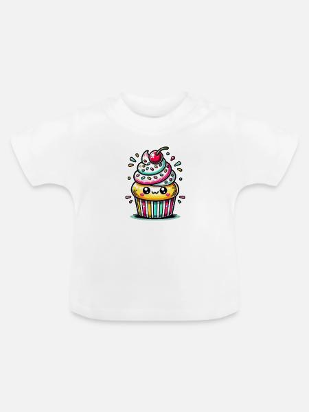 cupcake 1 - Baby Bio-T-Shirt mit Rundhals - Weiß