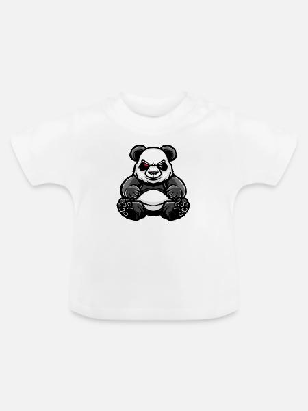 Panda Comic - Baby Bio-T-Shirt mit Rundhals - Weiß