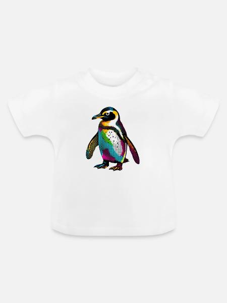 Pinguin - Baby Bio-T-Shirt mit Rundhals - Weiß