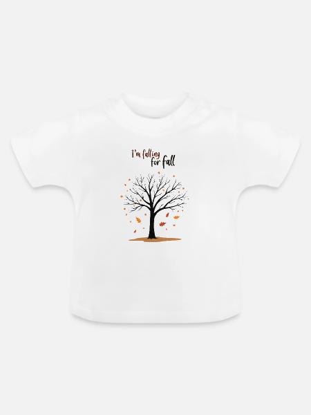 Kahler Baum „Herbstverliebt“ Humor - Baby Bio-T-Shirt mit Rundhals - Weiß