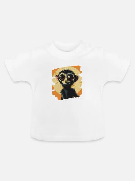 Affe - Baby Bio-T-Shirt mit Rundhals - Weiß
