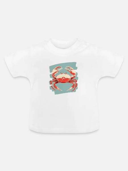 Krabbe Retro - Baby Bio-T-Shirt mit Rundhals - Weiß
