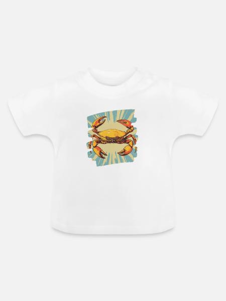 Krabbe Retro - Baby Bio-T-Shirt mit Rundhals - Weiß