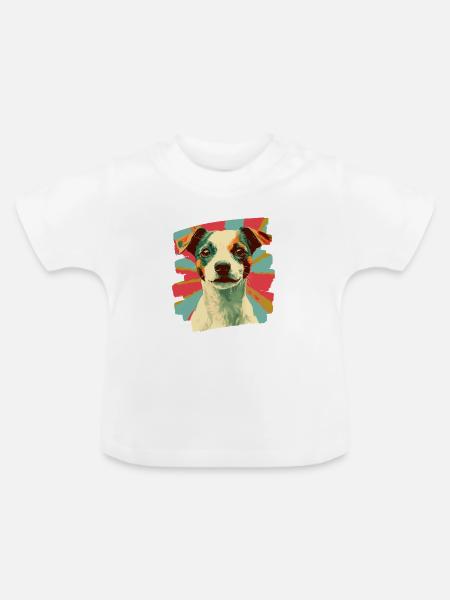 Jacky Russell - Baby Bio-T-Shirt mit Rundhals - Weiß