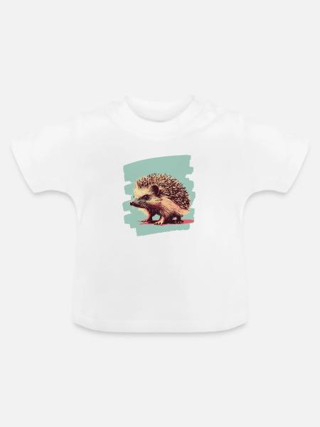Igel - Baby Bio-T-Shirt mit Rundhals - Weiß