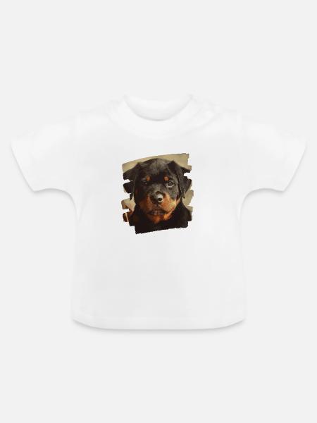 Rottweiler - Baby Bio-T-Shirt mit Rundhals - Weiß