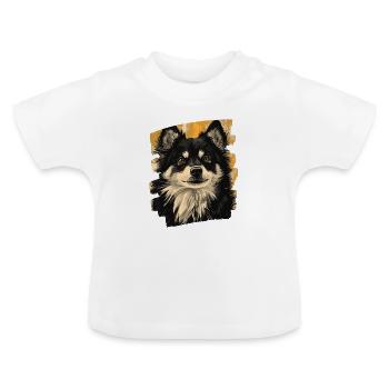 Finnish Lapphund - Baby Organic T-Shirt with Round Neck - white - Front