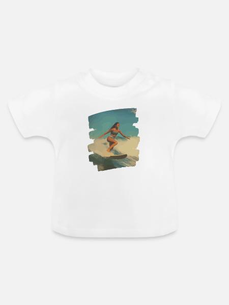 Surfer - Baby Bio-T-Shirt mit Rundhals - Weiß