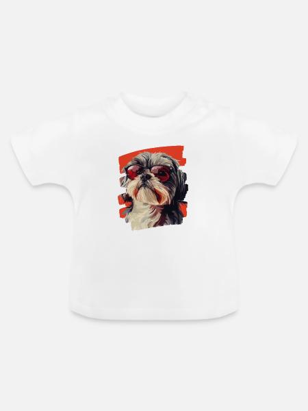 Shih Tzu - Baby Bio-T-Shirt mit Rundhals - Weiß