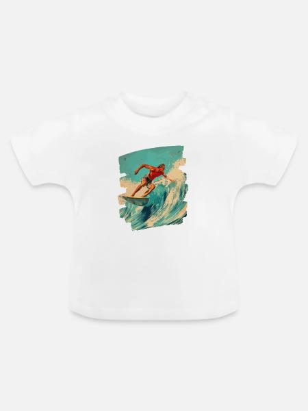 Surfer - Baby Bio-T-Shirt mit Rundhals - Weiß