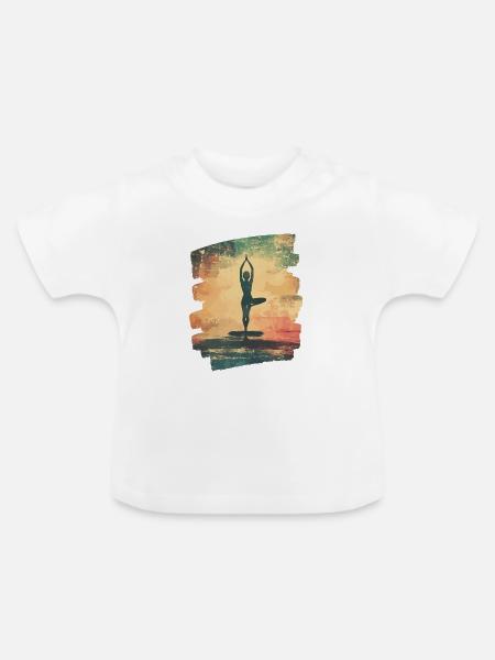 Yoga Namaste Meditation - Baby Bio-T-Shirt mit Rundhals - Weiß