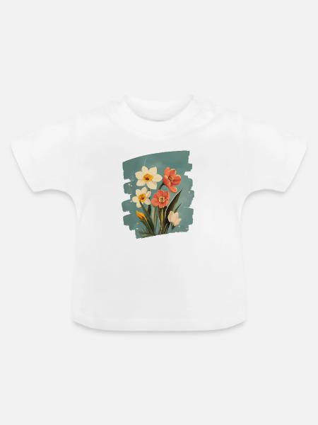Frühling Frühlingsanfang Blume Blumen - Baby Bio-T-Shirt mit Rundhals - Weiß