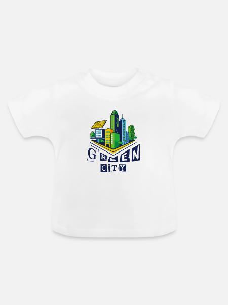 Green Citys - Baby Bio-T-Shirt mit Rundhals - Weiß