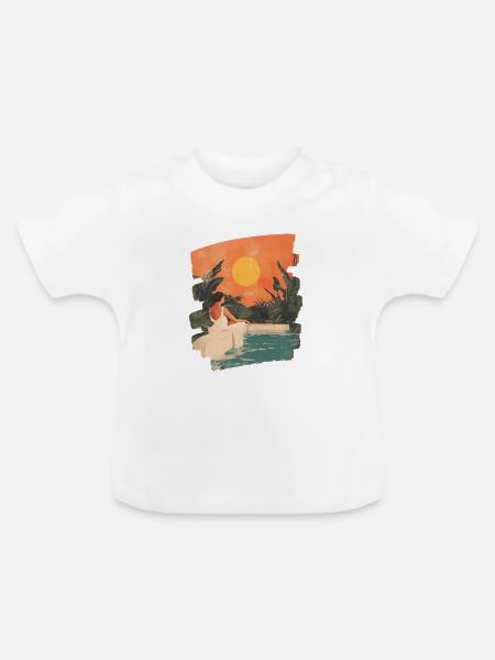 Relax Meditation Selfcare Me-Time - Baby Bio-T-Shirt mit Rundhals - Weiß