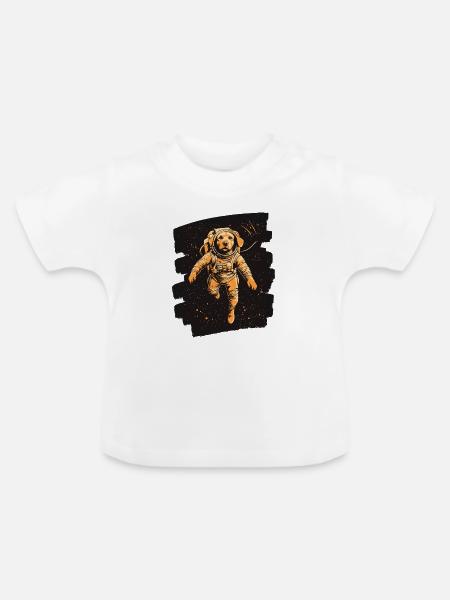 Labrador Astronaut - Baby Bio-T-Shirt mit Rundhals - Weiß