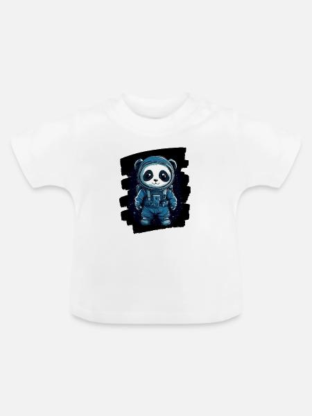 Panda Astronaut - Baby Bio-T-Shirt mit Rundhals - Weiß