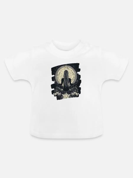 Yoga Namaste Meditation - Baby Bio-T-Shirt mit Rundhals - Weiß