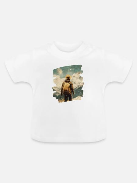 Berge - Baby Bio-T-Shirt mit Rundhals - Weiß