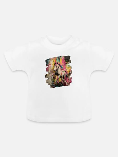 Einhorn - Baby Bio-T-Shirt mit Rundhals - Weiß
