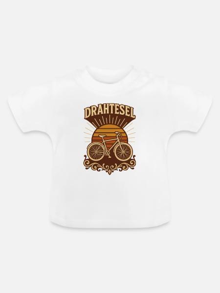Drahtesel Sonnenuntergang Fahrrad - Baby Bio-T-Shirt mit Rundhals - Weiß