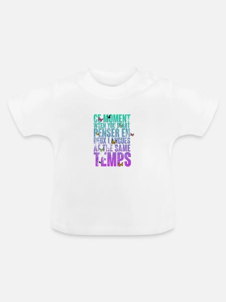 COOLER SPRUCH FÜR MEHRSPRACHLER, INTERNATIONAL - Baby Bio-T-Shirt mit Rundhals - Weiß