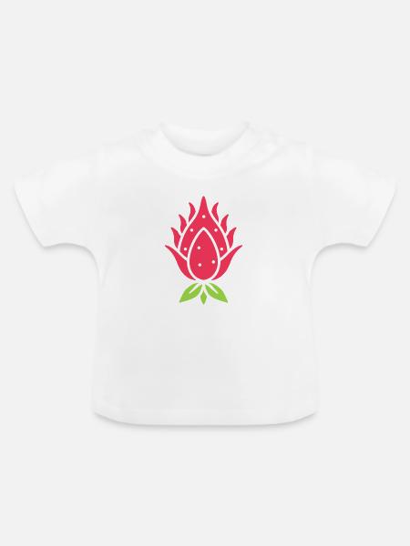 Drachenfrucht - Baby Bio-T-Shirt mit Rundhals - Weiß