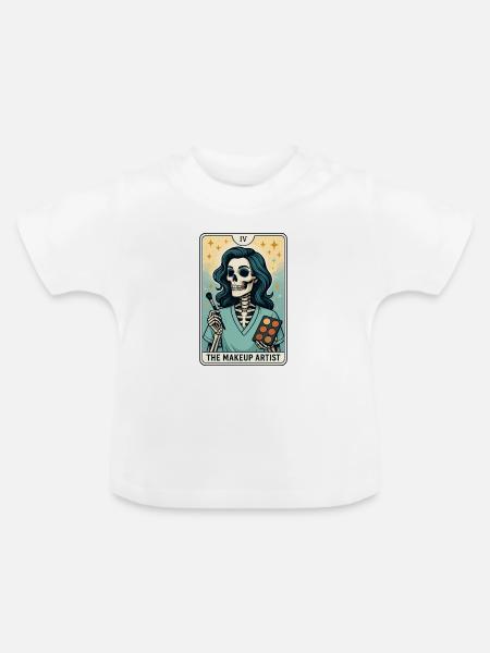 Skelett Makeup Artist Tarot Design - Baby Bio-T-Shirt mit Rundhals - Weiß