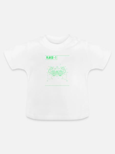 Player1 Blueprint Controller Neon - Baby Bio-T-Shirt mit Rundhals - Weiß