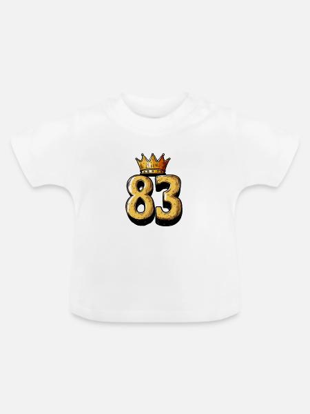 83 Zahl Krone - Baby Bio-T-Shirt mit Rundhals - Weiß