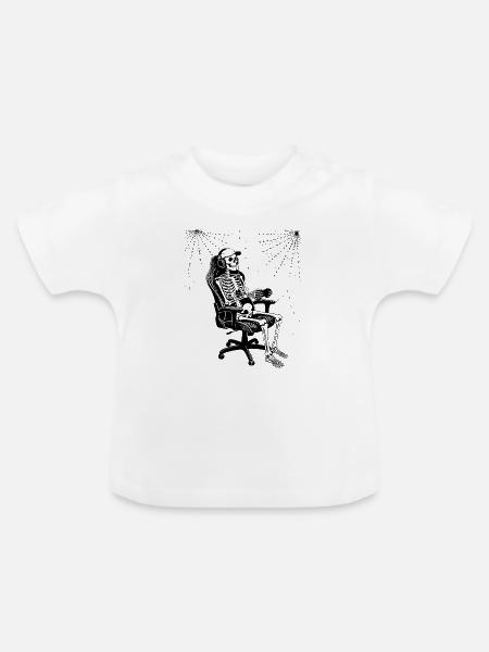 Gaming Skeleton - Baby Bio-T-Shirt mit Rundhals - Weiß