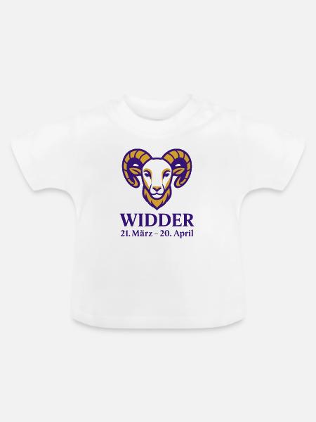Sternzeichen Widder - Baby Bio-T-Shirt mit Rundhals - Weiß