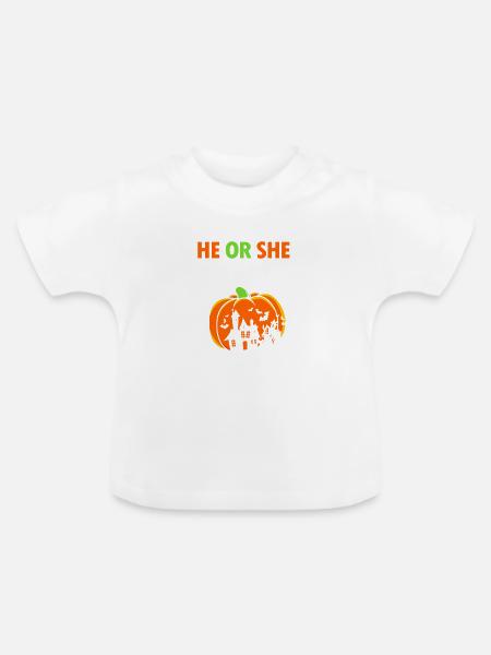 Gender Reveal Halloween Werdende Mutter - Baby Bio-T-Shirt mit Rundhals - Weiß