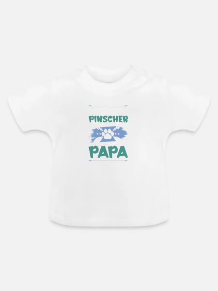 pinscher hunde papa - Baby Bio-T-Shirt mit Rundhals - Weiß