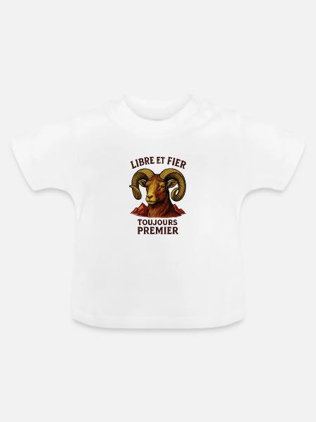 Widder Sternzeichen - Astrologie - Baby Bio-T-Shirt mit Rundhals - Weiß