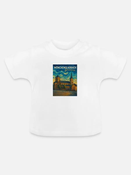 Mönchengladbach - Baby Bio-T-Shirt mit Rundhals - Weiß