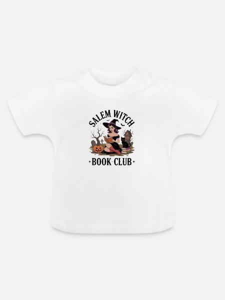 Hexenlese im Halloweenwald - Baby Bio-T-Shirt mit Rundhals - Weiß