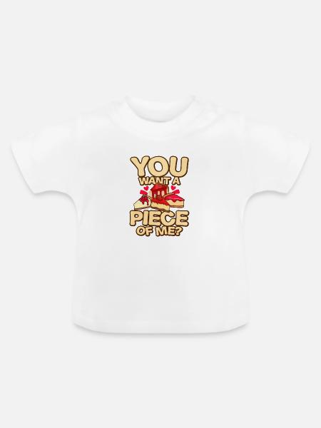 Kuchen Käsekuchen - Baby Bio-T-Shirt mit Rundhals - Weiß
