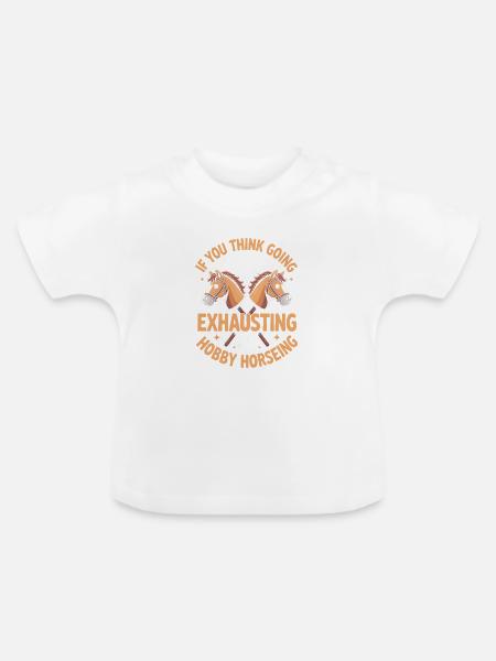 Hobby Horsing Steckenpferd - Baby Bio-T-Shirt mit Rundhals - Weiß