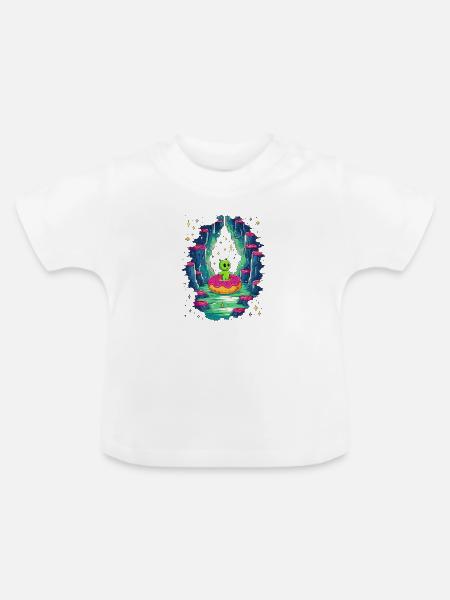 Alien Donut Höhle - Baby Bio-T-Shirt mit Rundhals - Weiß