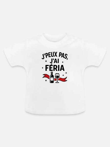 Ich kann nicht, Feria - Baby Bio-T-Shirt mit Rundhals - Weiß