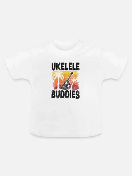 Hawaiian Ukulele Uke Besties - Baby Bio-T-Shirt mit Rundhals - Weiß